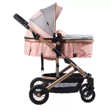 Coche Para Bebe Cuna Y Moises De Paseo Enduro Baby Go Color Rosa Color Del Chasis Negro