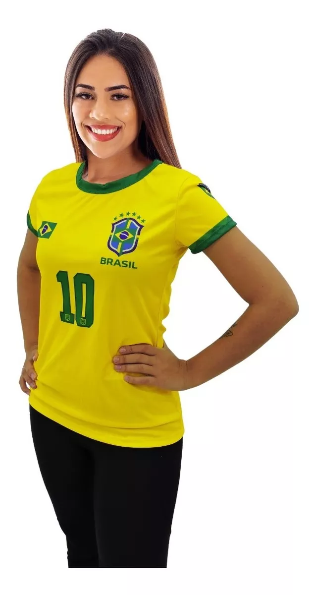 Camiseta Feminina Copa Do Mundo, Babylook Seleção Mod. 3