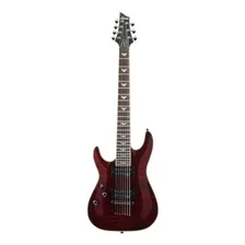 Guitarra Eléctrica Para Zurdo Schecter Omen Extreme-7 De Caoba Black Cherry Con Diapasón De Palo De Rosa