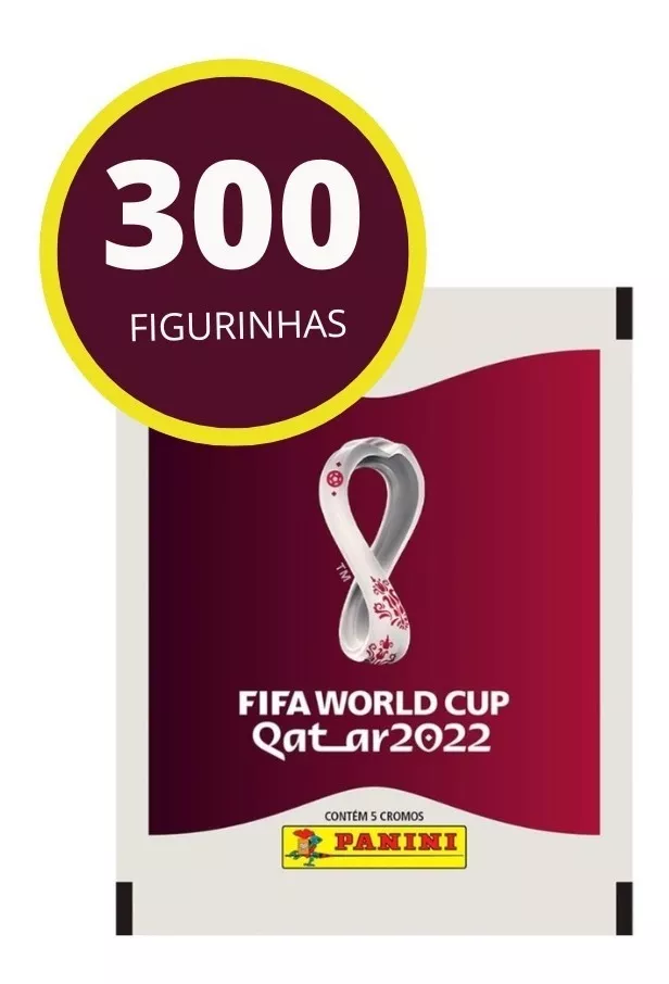 Kit 300 Figurinhas Do Álbum Copa Do Mundo 2022 (60 Envelope)