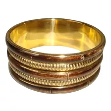 Bracelete Pulseira Índia Metal Dourado Osso Indiana 3 Cm / 2