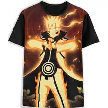 Camisa Camiseta 3d Full Fogo Uzumaki Naruto Anime