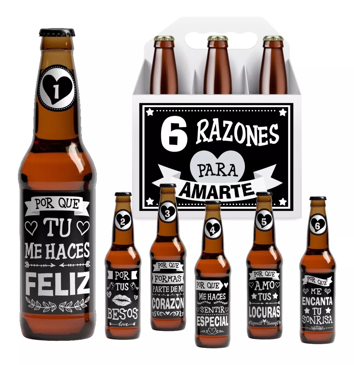 Etiquetas Cervezas San Valentin Amor 6 Razones Imprimible