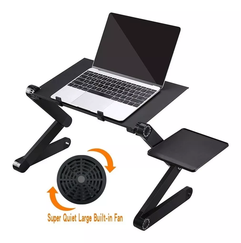Mesa Plegable Ajustable Metal T8 Para Laptop Con 2 Cooler 