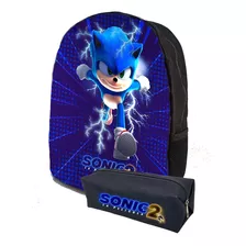 Kit Mochila E Estojo Infantil Sonic 2 Filme M305