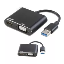 Cabo Adaptador Usb 3.0 Para Hdmi Vga Video Audio 1080p