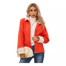 Chaqueta Dama Importada Naranja Shein