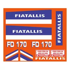 Kit Adesivo Trator De Esteira Compatível Com Fiatallis Fd170 Cor Adesivo Emblema Gráfico Fd 170