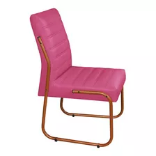 Conjunto Com 4 Cadeira Jade Sala De Jantar Couro Sintético Cor Da Estrutura Da Cadeira Bronze Cor Do Assento Rosa Desenho Do Tecido Liso