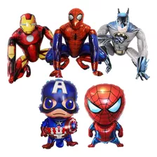 Pack 5 Globos Metalicos Temática Superheroes 3d