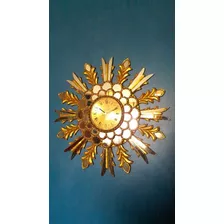 Reloj De Pared Hettich 1960 Pan De Oro Hermoso
