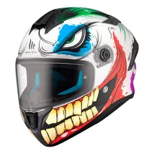 Casco Para Moto Mt Helmets Targo S Joker A5 Blanco Ece2206 