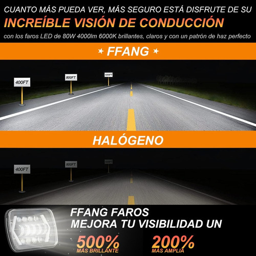 Faros Rectngulo Led 5x7 H4 Para Jeep Nissan Toyota Pickup Foto 2