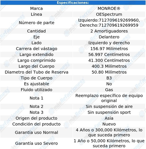 Par Amortiguadores Delanteros Gas Oespectrum Rx450h 10-15 Foto 3