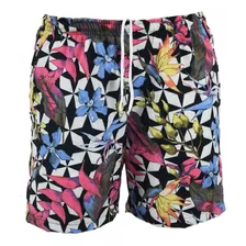 Short Floral Estampado Calção Elastano P M G Gg Verão