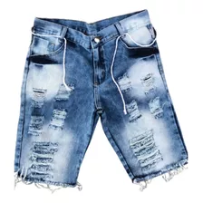 Bermuda Masculina Jeans Rasgada