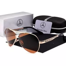 Óculos De Sol Mercedes Benz Metal Polarizado Uv400 Luxo Cor Marrom Armação Marrom Lente Marrom