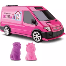 Carrinho Pet Shop C/ Cachorro E Gato Pink Pet Van 