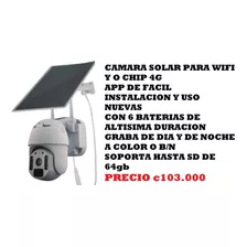 Camara Solar 4g Y Wifi, Ideal Para Lugares Sin Electricidad,