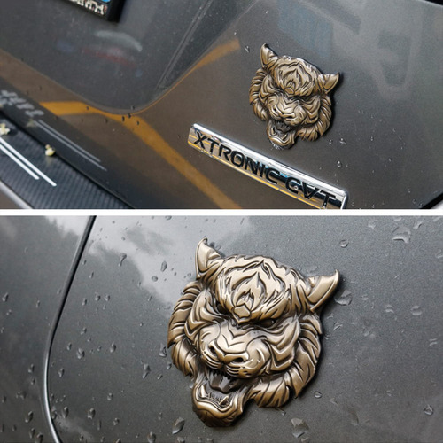 Emblema De Metal De Cara De Tigre, Emblema De Automovil, Dec Foto 4
