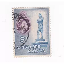 Lt361. Sello De La Colonia Británica De Singapur, 1955.