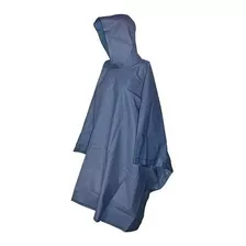 Capa Impermeable Pvc Con Gorro Azul Talla Unica