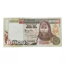 Billete De Colombia India Embera 10mil Pesos Primera Fecha