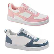 Tenis Dama Urban Shoes Kit De 2 Pares Azul/rosa