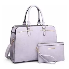 Bolso Para Dama Violeta Claro Tote Cuero Sintético Dasein