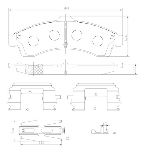 Balatas Delanteras Gmc Envoy 2005 4.2l Brembo Foto 2