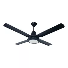 Ventilador De Techo Negro Metalico Con Plafon Led 18 W