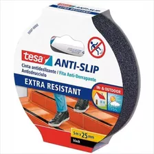 Cinta Antideslizante Adhesiva 25mm X 5m Tesa Tape Color Negro