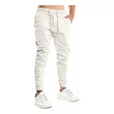 1 Calça Masculina Jeans Sarja Jogger Rasgada Lycra Elástico