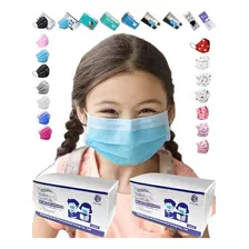 100 Máscaras Azules Zhushi Desechables Para Niños, Grado Méd