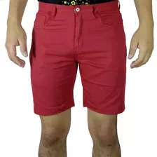 Bermuda Moda Drill Para Hombre - Rojo