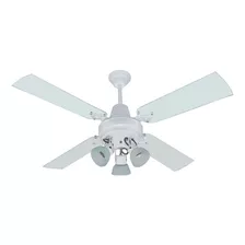 Ventilador De Techo Blanco Palas Acrilicas Spot De 3 Luces