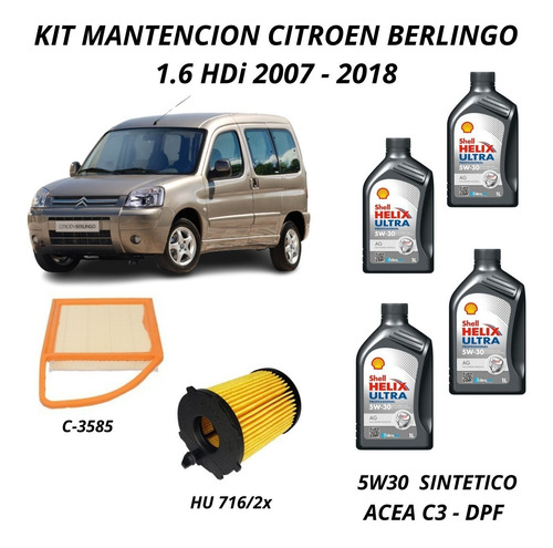 Kit Mantencin Citroen Berlingo 1.6 Diesel 2007 - 2018 Foto 2