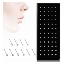 Piercing Recto Acero Quirurgico Arete Nariz Pack 60 Pcs