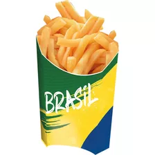 8 Caixa Embalagem Delivery Porção Batata Frita Copa Brasil