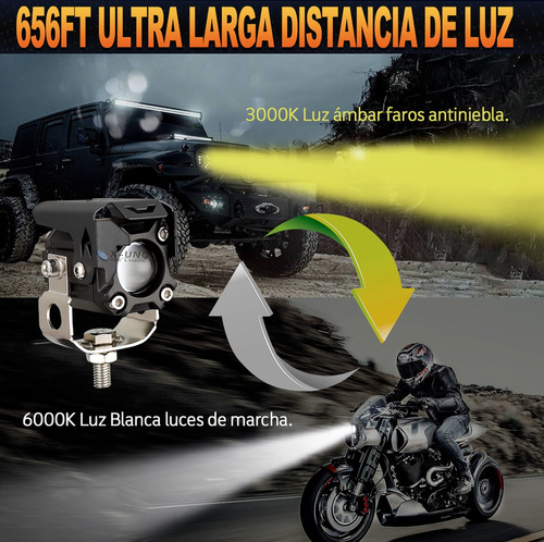 Par Focos Lupas Led Alta/baja Luz Bicolor Universal 4x4 Moto Foto 4