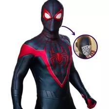 Fantasia Adulta Homem Aranha Miles Morales Uniforme Negro