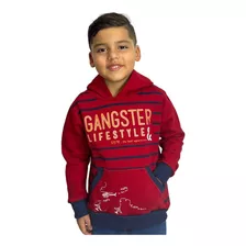 Blusa Infantil Moletom Canguru Com Touca Gangster Menino