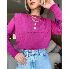 Blusa Tricô Suéter Inverno Tendencia Frio Sku256