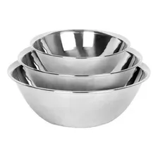 Set X3 Bowl Ensaladeras De Acero Inoxidable Reposteria Batir