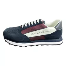 Tenis Armani Exchange Azul Marino Tinto Mod. Xux083