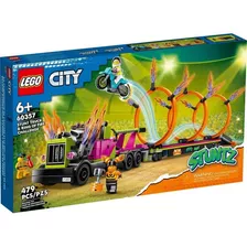 Lego City 60357 - Caminhão Acrobacias E Desafio Anel De Fogo