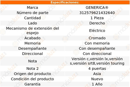 Espejo Der Elect Crom C/desemp C/direcc C/memo 300 11/18 Foto 2