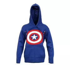 Blusa Lã Frio Infantil Menino Capitão América Com Capuz