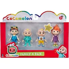 Cocomelon Friends & Family, Paquete De 4 Figuras, Juguetes
