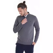 Sweater Half Zipper Gris